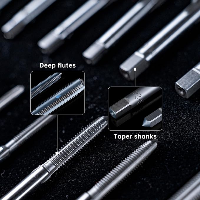 ROTATION 39-Piece SAE Tap and Die Set, Professional Threading Tool Kit for Internal & External Threads with Double-Layer Storage Case