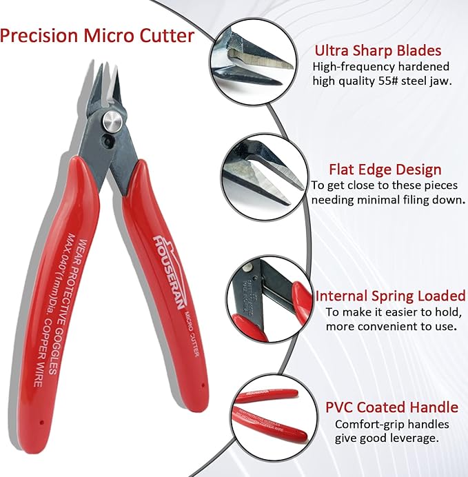 2-Piece Mini Pliers Set ??5" Needle Nose Pliers & Flush Wire Cutters, High-Carbon Steel, Spring-Loaded, Anti-Rust Coating, Jewelry & Electronics Repair, Zip Ties, Crafts