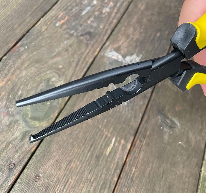 Hanpex-9 inch Fishing Pliers with Anti-Rust Teflon Coated, Freshwater/Saltwater Fishing Tools, Comfort Grip Handles Fishing Gear Idea for Fishing Trip