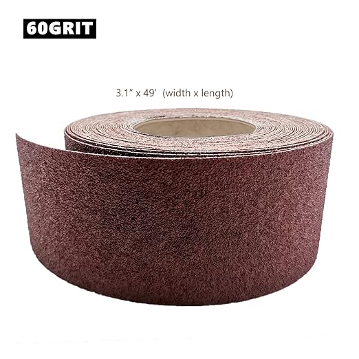 3 Inch x 49 Feet Emery Cloth Roll Aluminum Oxide Abrasive Paper Roll Continuous Sandpaper for Metalworking, Woodworker, Furniture Repair, Sanding (60 Grit)