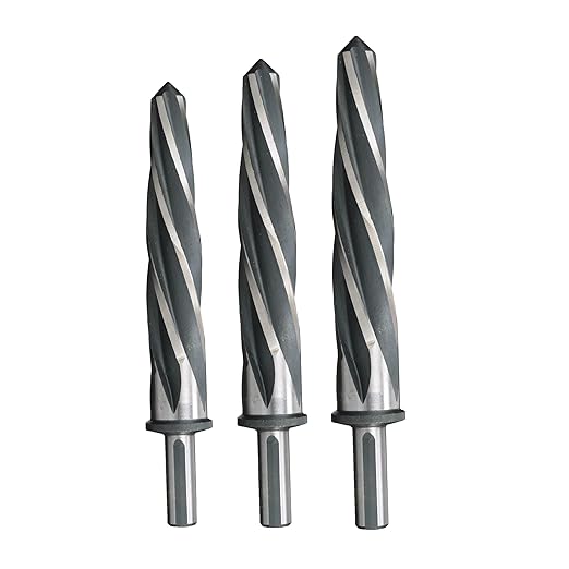 Drill America 3 Piece Bridge/Construction Reamer Set (Sizes 5/8", 3/4", and 1" with 1/2" Shank), DWR Series