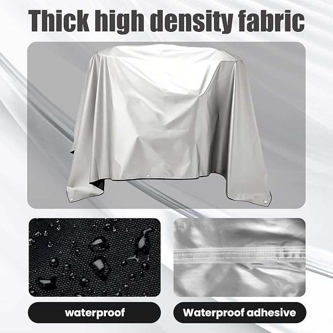 Jumbo Machine Cover - Breathable, Rust Preventing, Water & Dust Proof, Tear Resistant Silver (Silver+Black, 72.83*57.87)