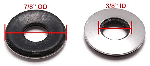 Bolt Dropper 3/8" x 7/8" Stainless Steel EPDM Bonded Sealing Washers (50 Pack), 1" OD Neoprene Backed Corrosion Resistant Load Distribution Water Tight Seal by Bolt Dropper