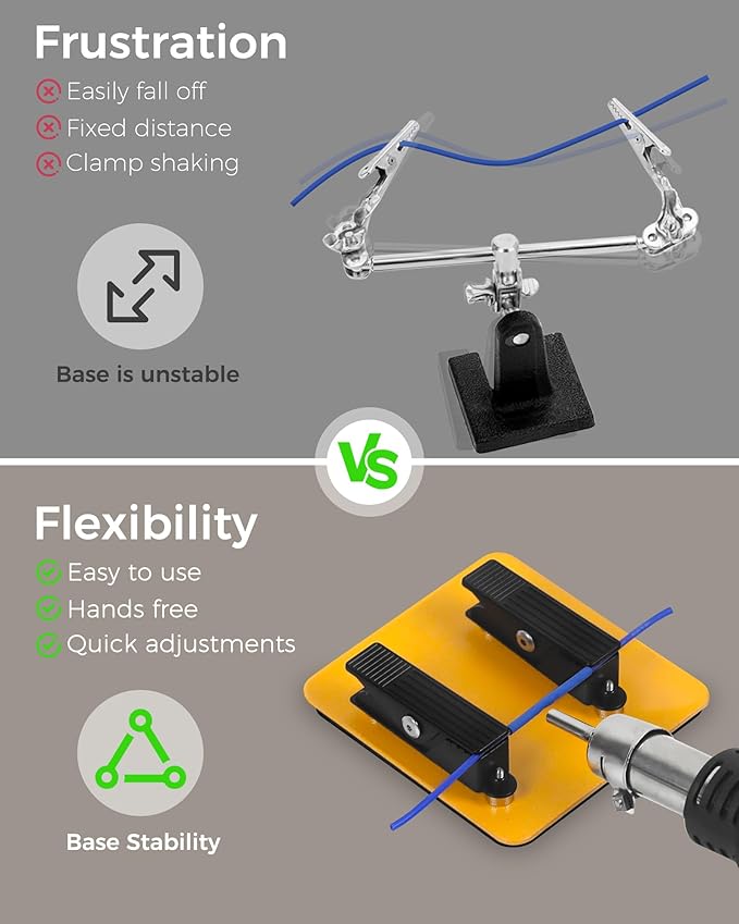 Magnetic Helping Hands Clamp Metal, Adjustable Third Hand Soldering Holder Stand For Small Electronics, Hobby DIY, Craft, Jewelry, PCB Repair Solder Aid Station