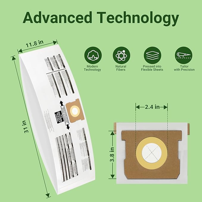 5 Pack Replacement for Shop Vac Bags 5-8 Gallon竊똖ype E 90661 9066133, Type H 90671 9067133, VF2004, VHBS, VDBS, PETOX High-Efficiency Disposable Vaccum Collection Filter Bags