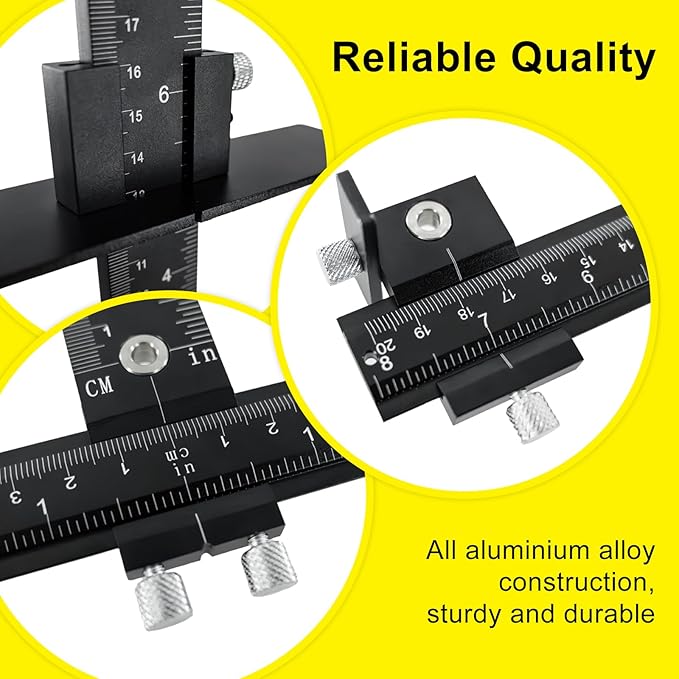 Aluminum Alloy Cabinet Hardware Jig - Precision Drilling Guide Tool for Cabinet Door/Drawer Handle & Knob Installation with 3 Drill Bits & Auto Punch, Hardware Jig for Woodworkers DIY