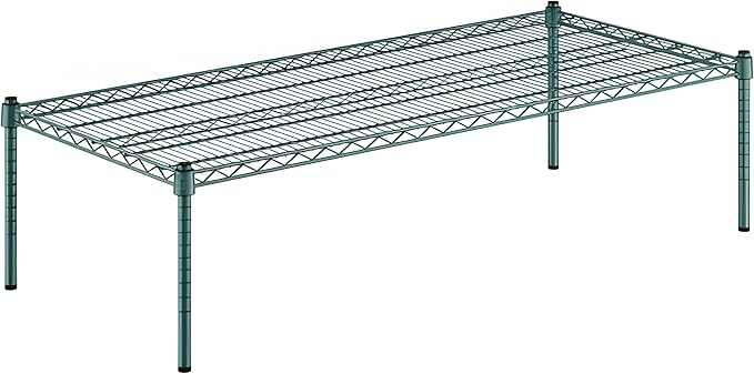 24" x 54" x 14" Green Epoxy Wire Storage Shelf, Dunnage Rack, Commercial 1 Tier Small Shelf