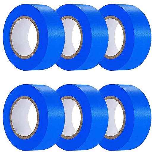 6 Pack Dark Blue Flagging Tape, Non-Adhesive Plastic Ribbon Neon Marking Roll, 1inch*600ft, Marking Tape for Tree Marking, Hunting, Boundaries and Hazardous Areas,Trail Marking