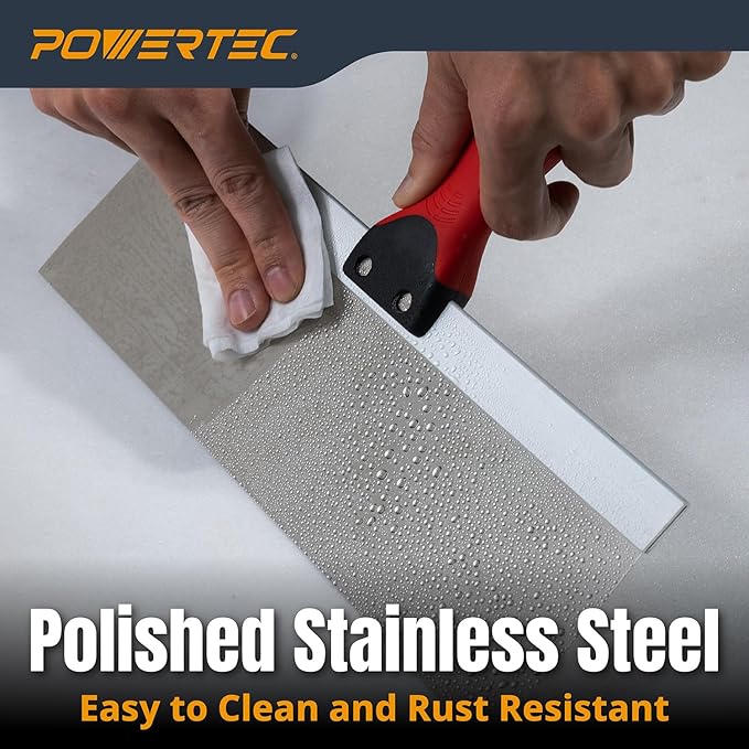 POWERTEC 12 Inch Stainless Steel Drywall Taping Knife, Drywall Application Tools 1 PK (72175)