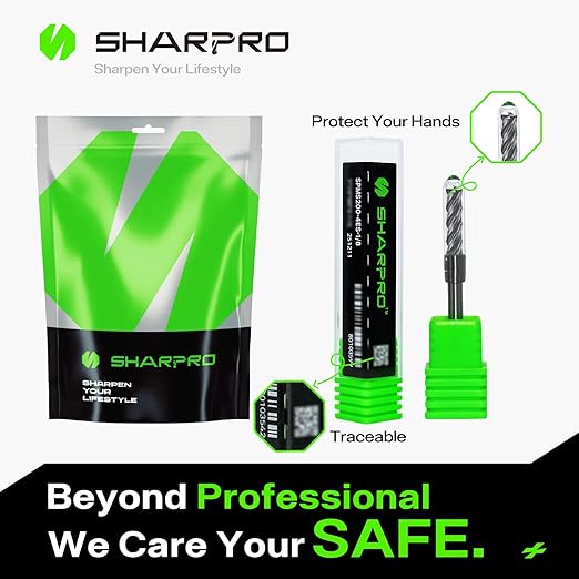 SHAPPRO 1/8 Inch Shank Carbide Square End Mill, 4 Flute CNC End Mills, Heat-Resistant Metal Endmill Suitable Alloy Steel, Stainless Steel, Various Cast Iron
