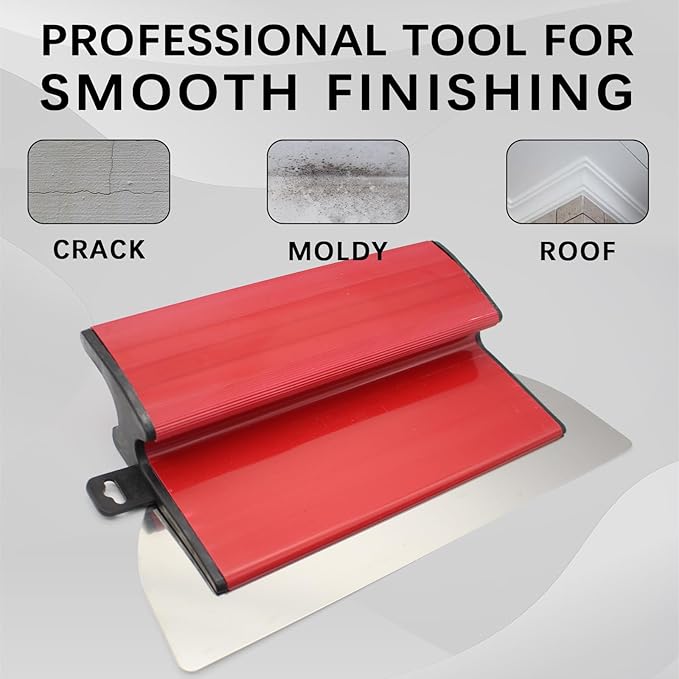 Drywall Skimming Blade 10 Inch, Smooth Finish, Precision 0.5mm European Stainless Steel Blade (Replaceable),Drywall Skimming Blade Tool for Drywall/Wallboard/Plasterboard