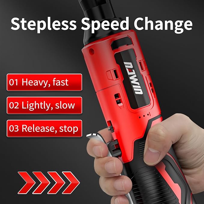 NAWIN 16.8V Electric Ratchet Wrench, 3/8" cordless ratchet with 2 Batteries, 40 Ft-lbs, Ultimate Mechanic Tool Set, Ratchet Wrench, Power Ratchet Tool Kit (16.8V 3/8" Cordless Ratchet)