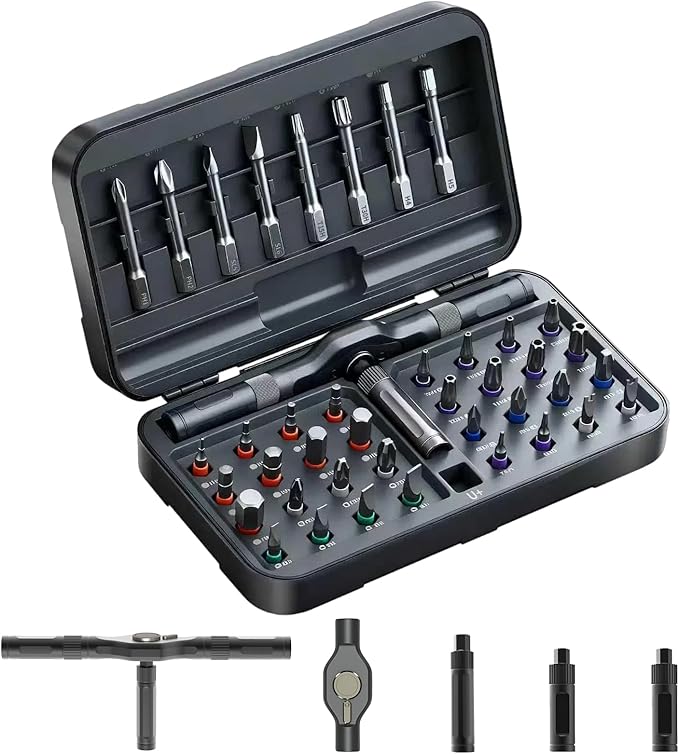 42 in 1 Magnetic Screwdriver Set, 2025 New Ratchet Precision Screwdriver Set, Multi Bit Magnetic Drive Set with Detachable Ratchet Handle, Portable Repair Tool Kit for Repair and Installation
