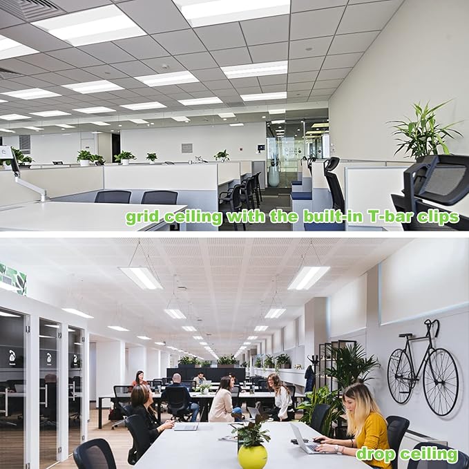 Cortelco 2x4 LED Troffer Light-25W/30W/35W/40W/50W,Up to 7500 Lumens,4 CCT Selectable 3000K/3500K/4000K/5000K,0-10V Dimmable Drop Ceiling Panel,100-277V,ETL & DLC Listed,Commercial Grade,4 Pack