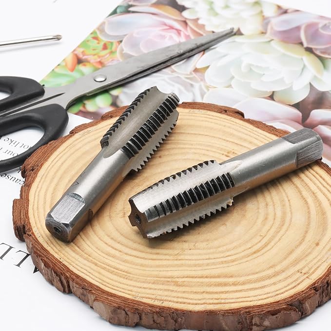 Qjaiune 2pcs M20x2.5 Tap, M20 Metric Thread Right Hand Tapping Tool, HSS Thread Milling Taps (M20 x 2.5, 1 Pair)
