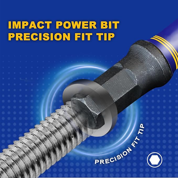 22Pieces 2 In. Multi Hex Head Impact Tough Magnetic Allen Wrench Drill Bits Set, Metric&SAE Power Bits Set, S2 Steel Hex Screwdriver Bit set with 3?쒫it Holder