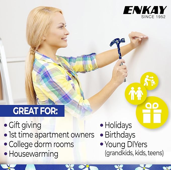 ENKAY - 6 in 1 Floral Hammer and Screwdriver, Multifunction Claw Hammer Tool with Flower Print (Pattern 4)
