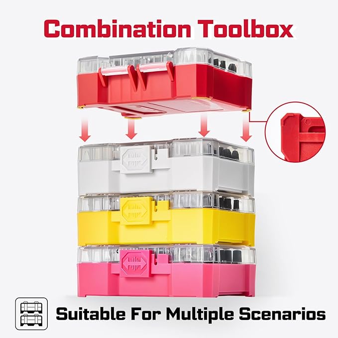 64Pieces Impact Screwdriver Bits Set, S2 Steel Magnetic Phillips/Slotted/Square/Torx/Hex Muliti Insert Bits Tips Set with Impact Bit Holder and 1/4?쒾ocket Adapter(Storage Box Case)