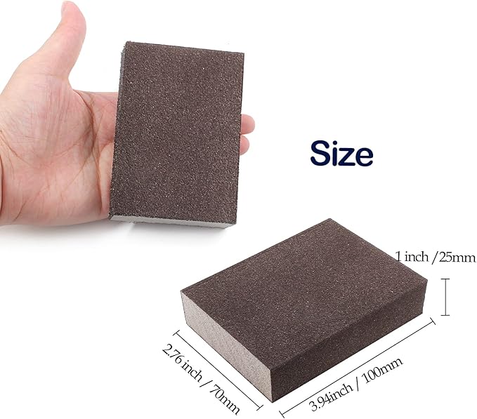 220 Grit Sanding Block - 12Pcs, Wet Dry Sanding Sponge Foam Sandpaper Block Washable & Reusable Sandpaper Sponge for Drywall Wood Plastic Metal Furniture