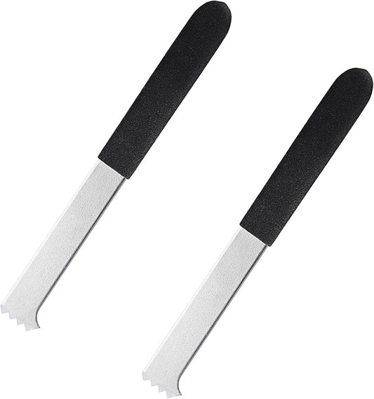 JUXYES 2 Pack Paver Removal Tool Set, Hard Steel Paver Puller Tool with Joint Scraper Micro Teeth, Paver Extractor Tool for Garden Lawn Yard Patio Paver Brick Block Replacement
