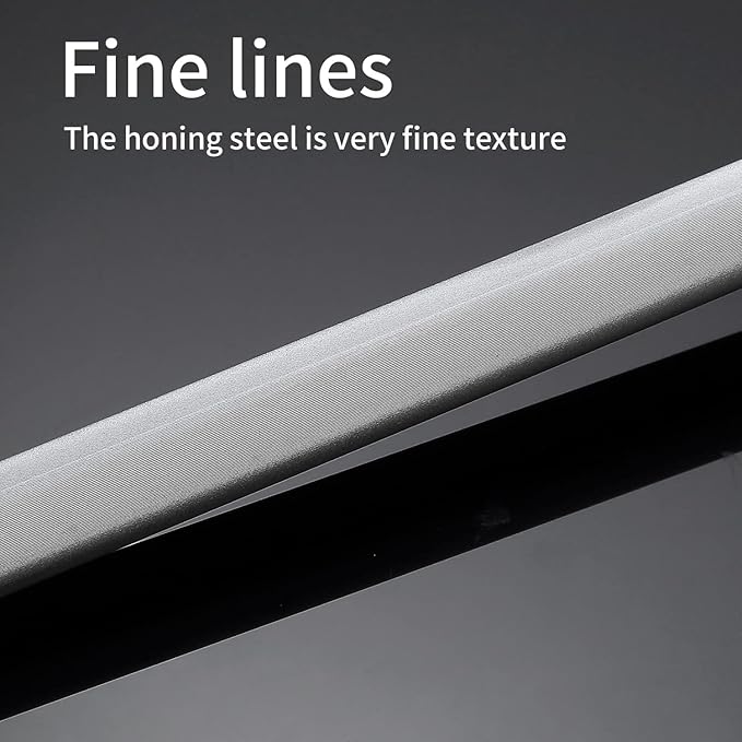 Honing Steel 10 inch Professional Knife Sharpener Honing Rod, Fine Lines, High Carbon Steel, High hardness, Knife Sharpening Steel