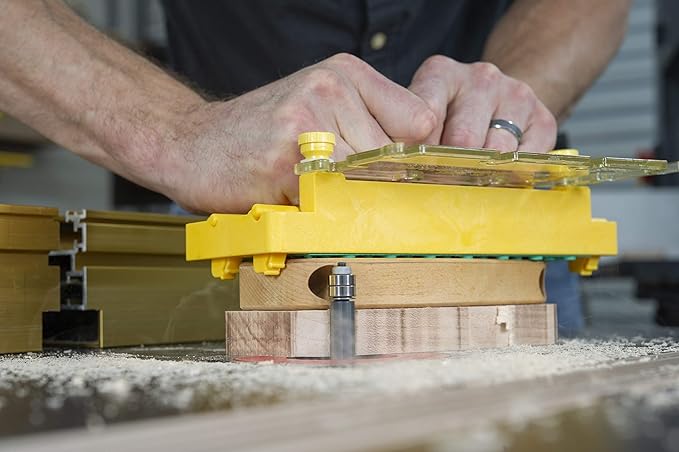 MICROJIG GRR-RIP-BLOCK Smart Push Block for Routers, Jointers, Band and Table Saws, Woodworking Tool, Extreme Grip, GB-1, Yellow/Green