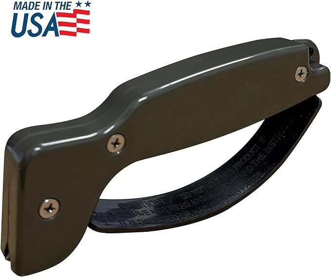 AccuSharp Knife Sharpener, Ergonomic Comfortable Handle, Compact & Easy to Use, Restore and Hone Straight & Serrated Knives, OD Green