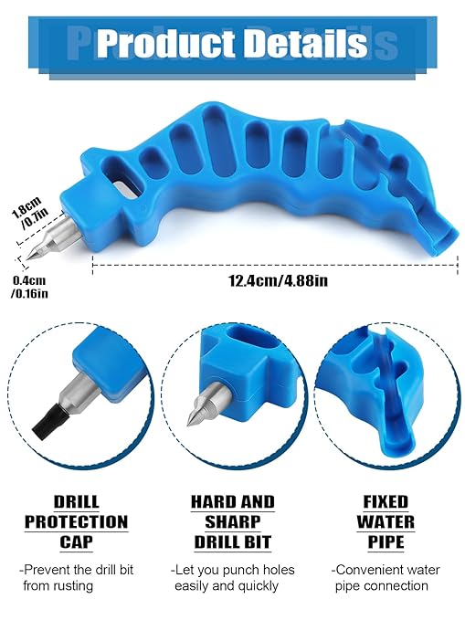 Kalolary 2Pcs Drip Irrigation Hole Punch, Drip Irrigation Tubing Hole Punch Lawn Garden Watering Tube Punch for 16/20/25/32 mm PE Pipe and Easier Emitter Insertion with 3 Punch Diameter Adjustment