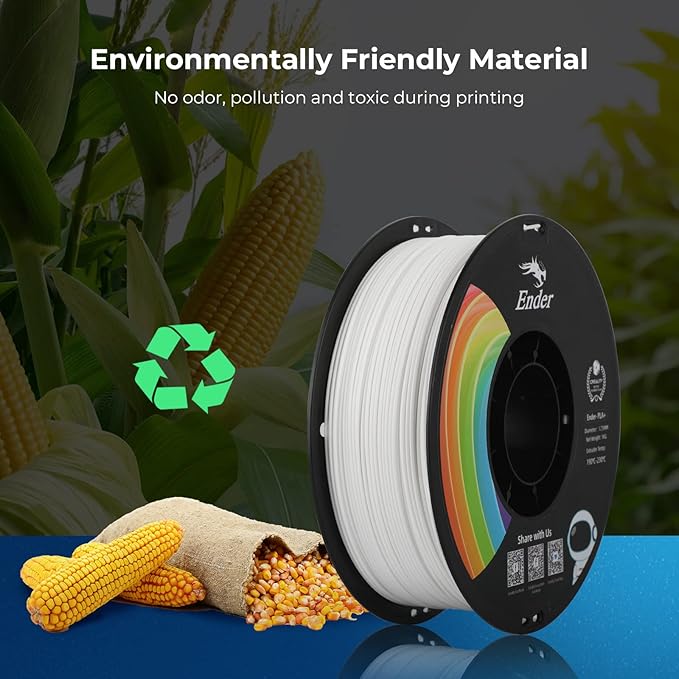 Creality PLA Plus Filament 1.75mm, Upgrade PLA+ Filament Strong Toughness No-Tangling Vacuum Packaging 3D Printing Filament Fit Most FDM 3D Printers, 1kg Spool, Accuracy +/- 0.02mm, Green