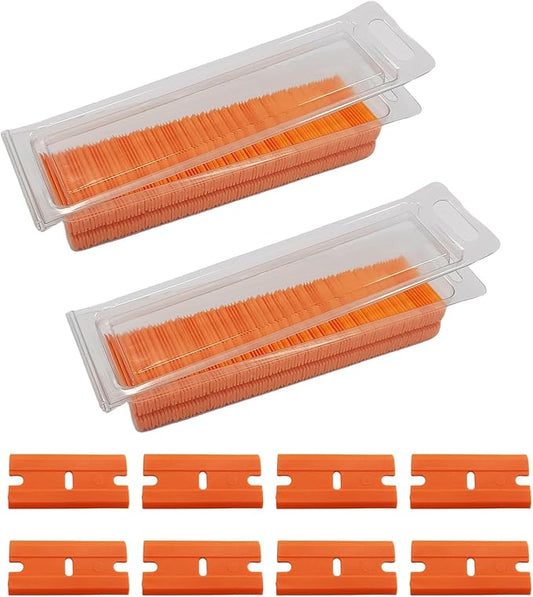 200Pcs Plastic Razor Blades Double Sided Blades for 1.5 Inch Razor Blade Scraper,Plastic Blades for Removing Stickers,Label,Decals,Adhesive,Glue