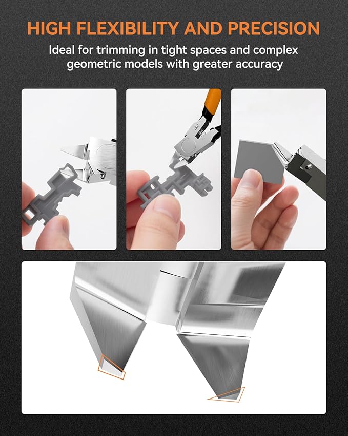 Model Nippers with Ultra-thin Single Edge, Uleey 4.9 inch Sprue Cutter for Beginners, Model Cippers for Plastic Model Building and Fixing (Orange)