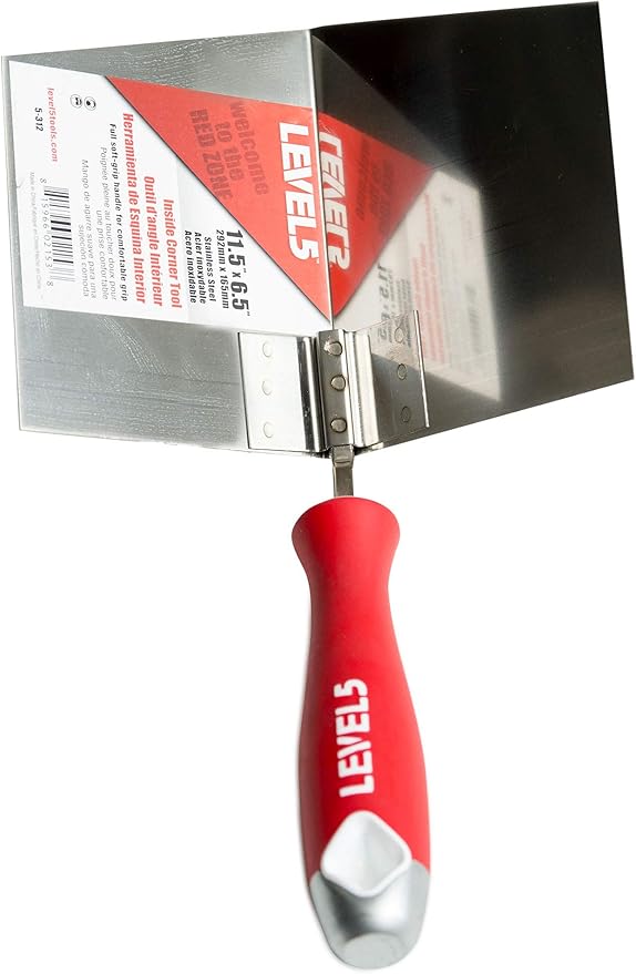 Inside Corner Knife, 6.5"x11.5" - LEVEL5 | Pro-Grade | Metal Hammer End | Drywall Gyprock Plasterboard Sheetrock | 5-312