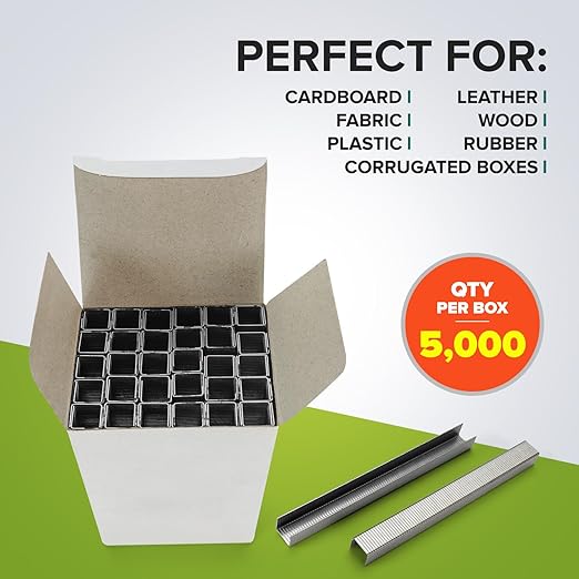 Heavy Duty Staples for Hummer Tacker HT-9-11, 3/8" x 3/8" x 0.04" (10 Boxes, 50000 pcs) - Non-Rusting Stainless Steel Staples - for Wood and etc.- Box of Zinc-Plated Steel Staples by IDL Packaging