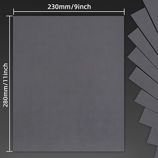 2000 Grit Sand Paper, 9 x 11 Inch, 10 Pcs Wet Dry Sandpaper Sheets, Silicon Carbide for Wood, Metal, Automotive Sanding and Polishing, Waterproof and Durable