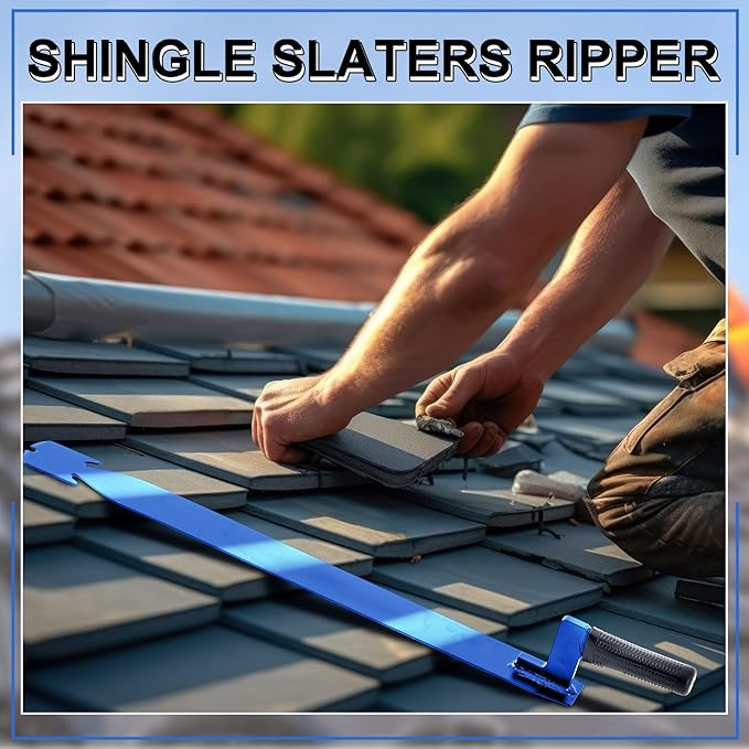 Shingle Slaters Ripper, Steel Roof Ripper Shingle Remover Slate Puller Rip Slate Slating Nail Remover for Slaters Roofers Roofing(Blue,23 Inch)