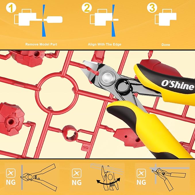 O?셎hine Single-Edged Sprue Cutter for Beginner, Single Blade Gunpla Gundam Hobby Model Kit Nippers & Clippers, Model Snips for Plastic Models, A Plastic Sheath Included