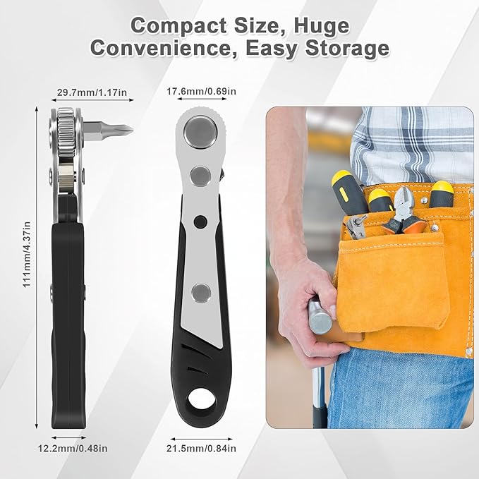 10-In-1 Angled Ratchet Screwdriver Set竊?0 Degree Right Angle, Angled and Offset Screwdrivers for Tight Spaces. Practical, Multifunctional, Professional Mini Ratchet Set