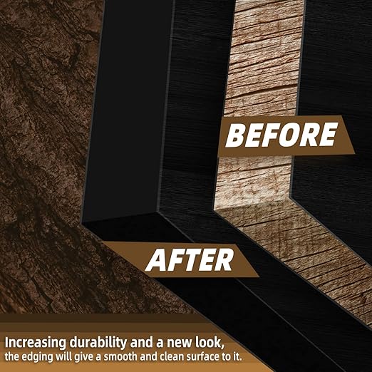 GSCIT Club Black Edge Banding, 7/8 inch x 50ft Melamine Edge Banding with Hot Melt Adhesive Pre-glued Veneer Edging Flexible Edging Trim for Plywood Cabinet Furniture
