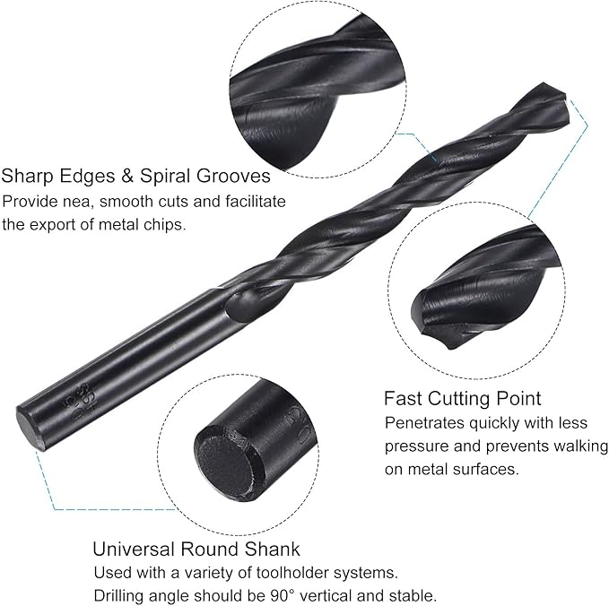 uxcell Metric Tap and Drill Bit Set, M12 x 1.5 Thread Tap & 10.5mm Black Oxide Twist Drill Bit, Straight Flute Tap Tapping Threading Repair Tool Kit