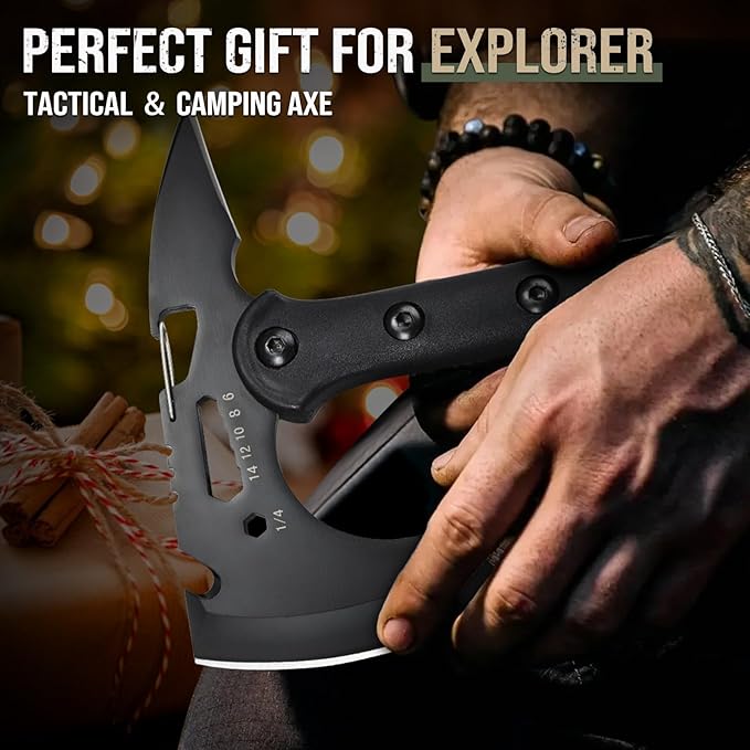 Freelander Hatchet, Sharp Outdoor Axe, Portable Camping Axe with Clip and Sheath, Durable Hatchet for Camping, Hiking, and Outdoor Use with Comfortable Handle, for Men Women