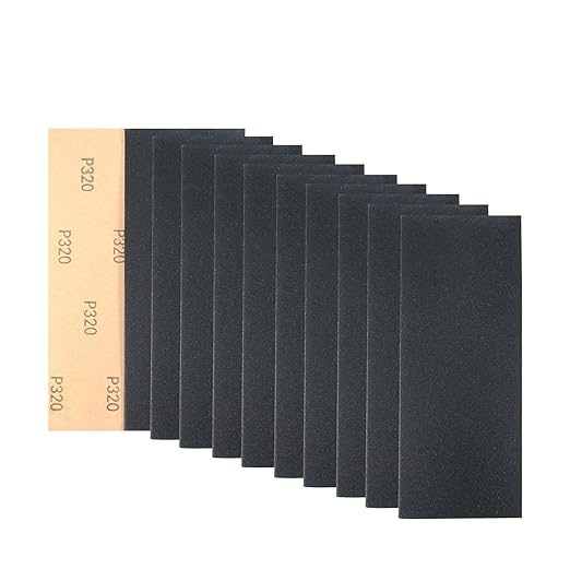 30Pcs 9 x 3.6 Inchs 320 Grit Wet and Dry Handmade Universal Sanding Sheets, Suitable for Woodworking Furniture/Automobiles/Metal/Lacquer Polishing Sandpaper