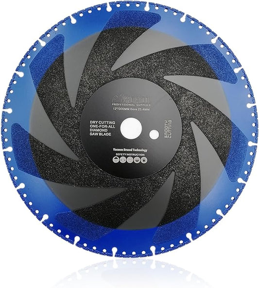 SHDIATOOL 12 Inch Metal Cutting Diamond Blade All Purpose Cut Off Wheel for Rebar Sheet Metal Angle Iron Stainless Steel