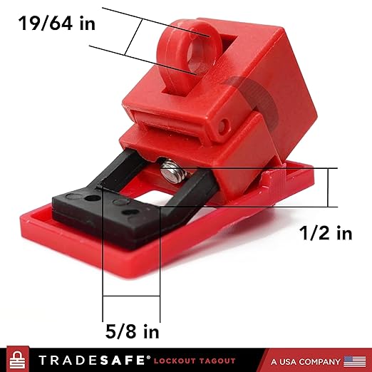 TRADESAFE Circuit Breaker Lockout Device, 10 Pack, 120/277 Volt, Clamp-on Single Pole Breaker Lock Out Device, OSHA Compliant, Premium Grade, Medium