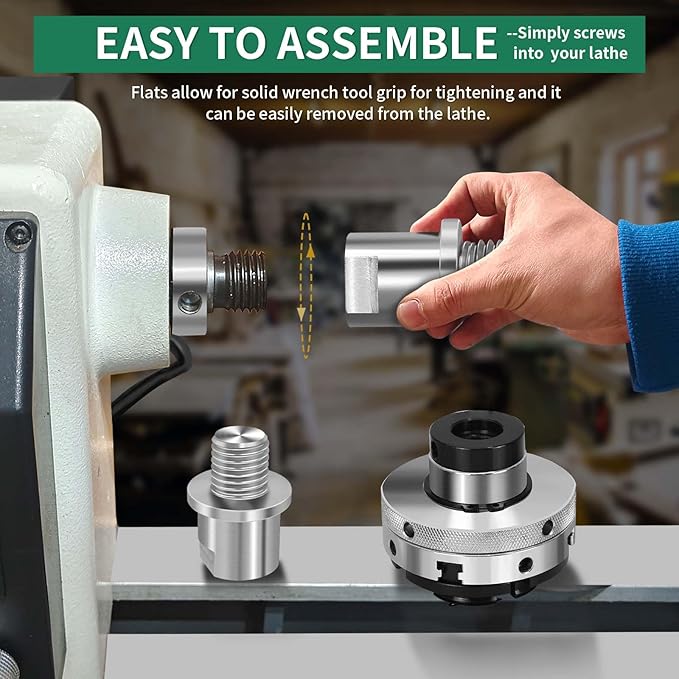 Lathe Headstock Spindle Adapter,Converts 3/4" x 10TPI to 1" x 8TPI for Woodworking Lathe