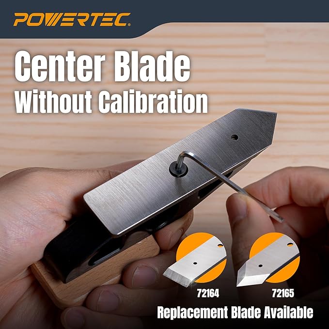 POWERTEC 72165 Replacement Spear Point Blade for Chisel Plane – SKD11 Tool Steel, 58–62 HRC – Fits POWERTEC 72162 & 72163 Models (Wrench Not Included)