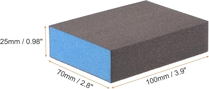 HARFINGTON 8pcs Sanding Sponge Blocks #240 (1200-1500 Grits) Wet/Dry Hand Sanding Sponges, 100x70x25mm Foam Sanding Block Pad for Polishing Kitchen Metal Wood Drywall Furniture, Brown&Blue