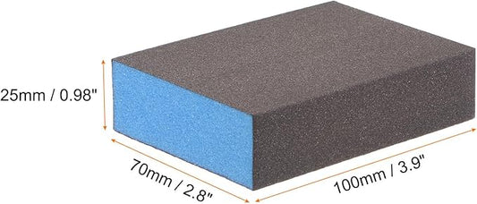 HARFINGTON 4pcs Sanding Sponge Blocks #240 (1200-1500 Grits) Wet/Dry Hand Sanding Sponges, 100x70x25mm Foam Sanding Block Pad for Polishing Kitchen Metal Wood Drywall Furniture, Brown&Blue