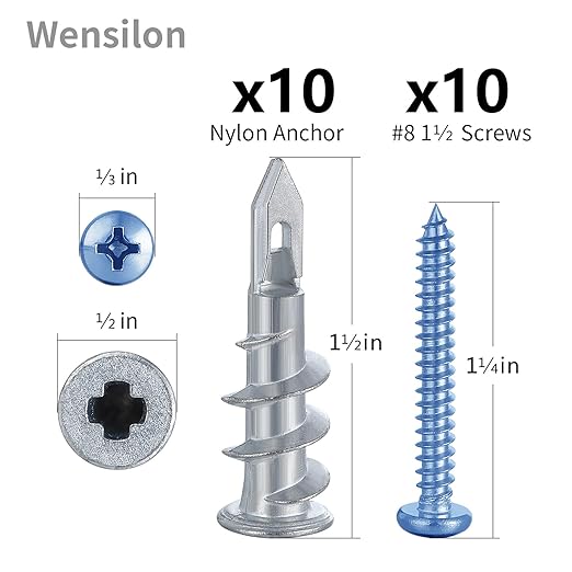 Self-Drilling Drywall Anchors Assortment Kit ??182 Pcs for Concrete, Drywall,sheetrock Anchors竊?and Sheetrock ??Heavy Duty Wall Anchors for Easy Installation, No Drill Bit Required