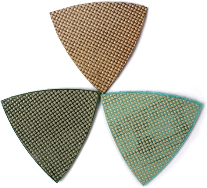 Diamond Triangle Sandpaper Sanding Pads for Oscillating Tools Marble Granite Glass Stone Polishing by Z-LION