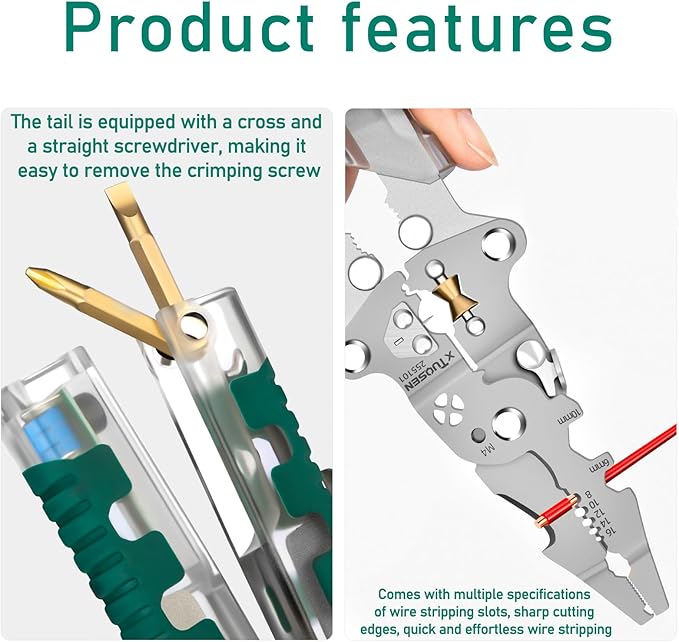 2025 New Tuvilo Electrician Pliers,20-in-1 Multi-Tool with Folding Stylus, Screwdriver & Wire Stripper, Heavy-Duty Electrical Pliers for DIY, Home & Professional Repairs